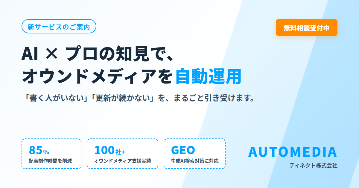 AUTOMEDIA（オウンドメディア自動運用サービス）